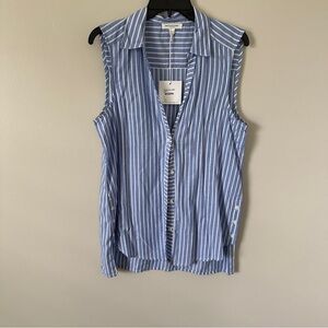 beachlunchlounge Blue and White Striped Button Down Shirt